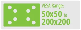 VESA Range: 50x50 to 200x200 | Small TV Wall Mount