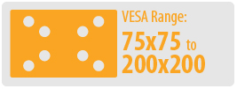 VESA Range: 75x75 to 200x200 | Small TV Wall Mount