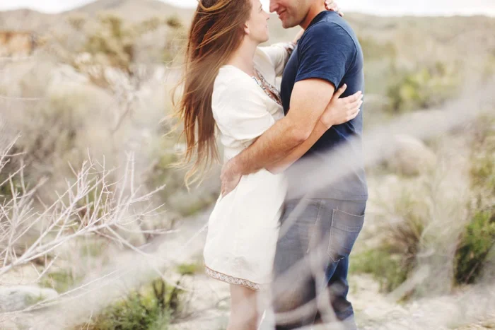 Morongo Canyon, Morongo Valley, desert boho engagement shoot