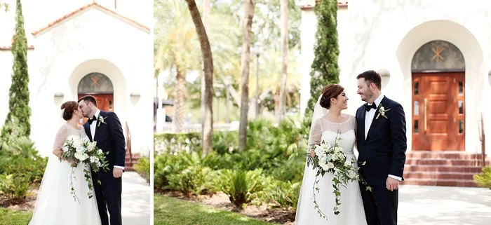 glamorous black tie navy gold and peach downtown orlando wedding photography