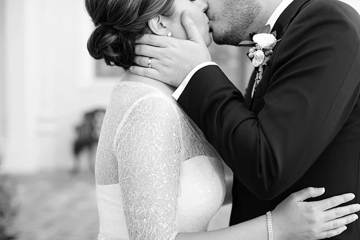 glamorous black tie navy gold and peach downtown orlando wedding photography