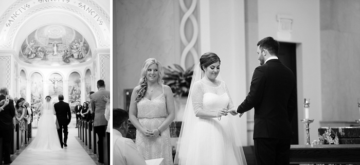 glamorous black tie navy gold and peach downtown orlando wedding photography