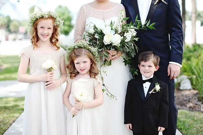 glamorous black tie navy gold and peach downtown orlando wedding photography