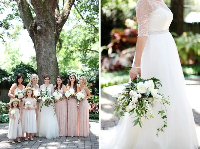glamorous black tie navy gold and peach downtown orlando wedding photography
