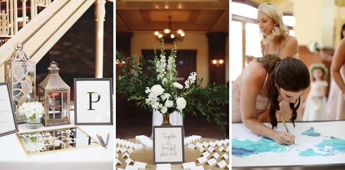 glamorous black tie navy gold and peach downtown orlando wedding photography