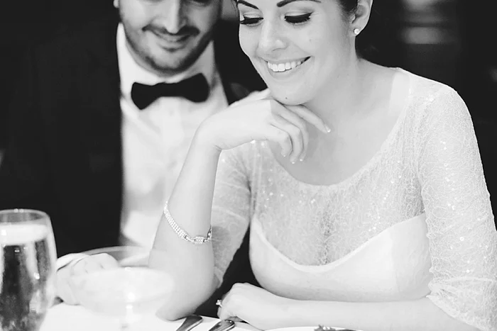 glamorous black tie navy gold and peach downtown orlando wedding photography