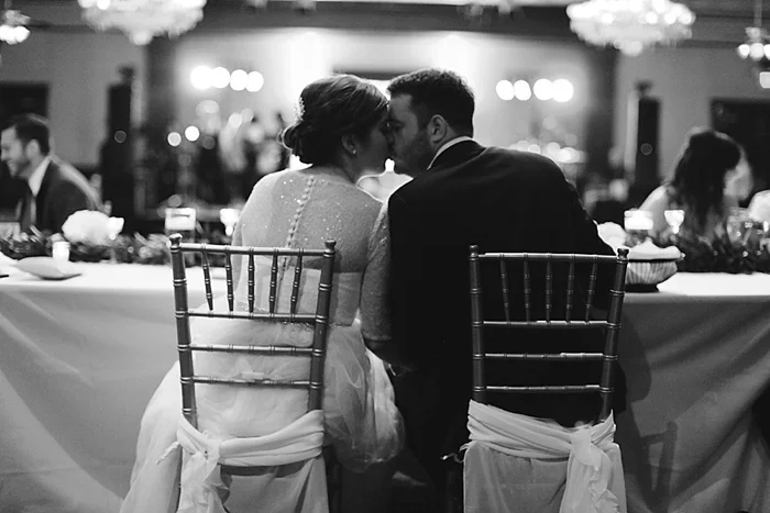 glamorous black tie navy gold and peach downtown orlando wedding photography