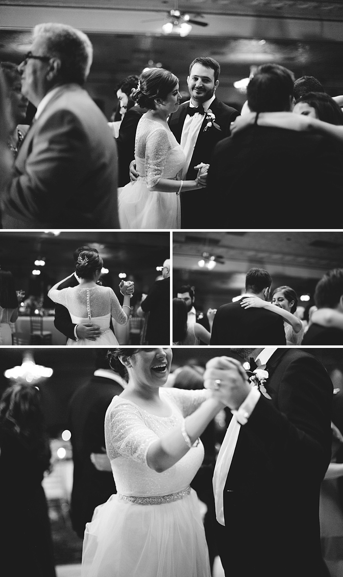 glamorous black tie navy gold and peach downtown orlando wedding photography