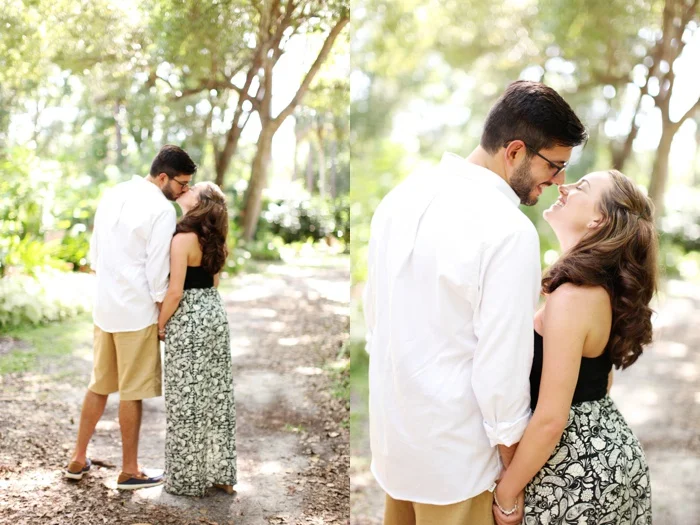 summertime romantic woodsy engagement session