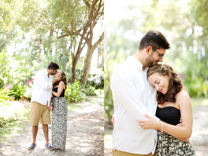 summertime romantic woodsy engagement session