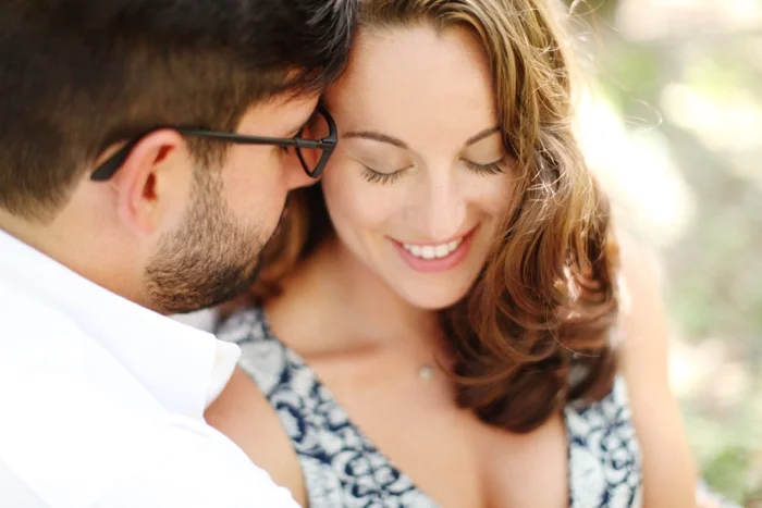 summertime romantic woodsy engagement session