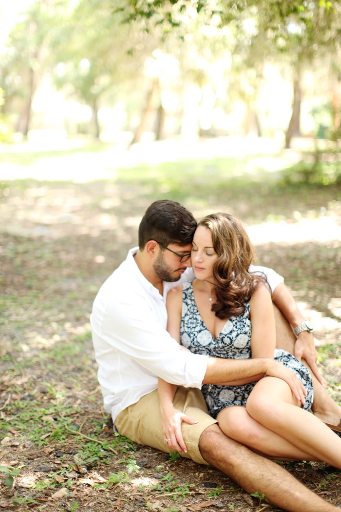 summertime romantic woodsy engagement session