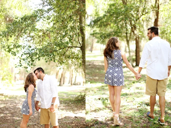 summertime romantic woodsy engagement session