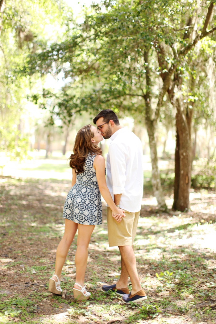 summertime romantic woodsy engagement session