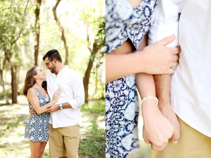 summertime romantic woodsy engagement session