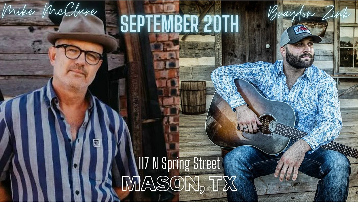 Mason, Texas tonight with @mikemccluremusic