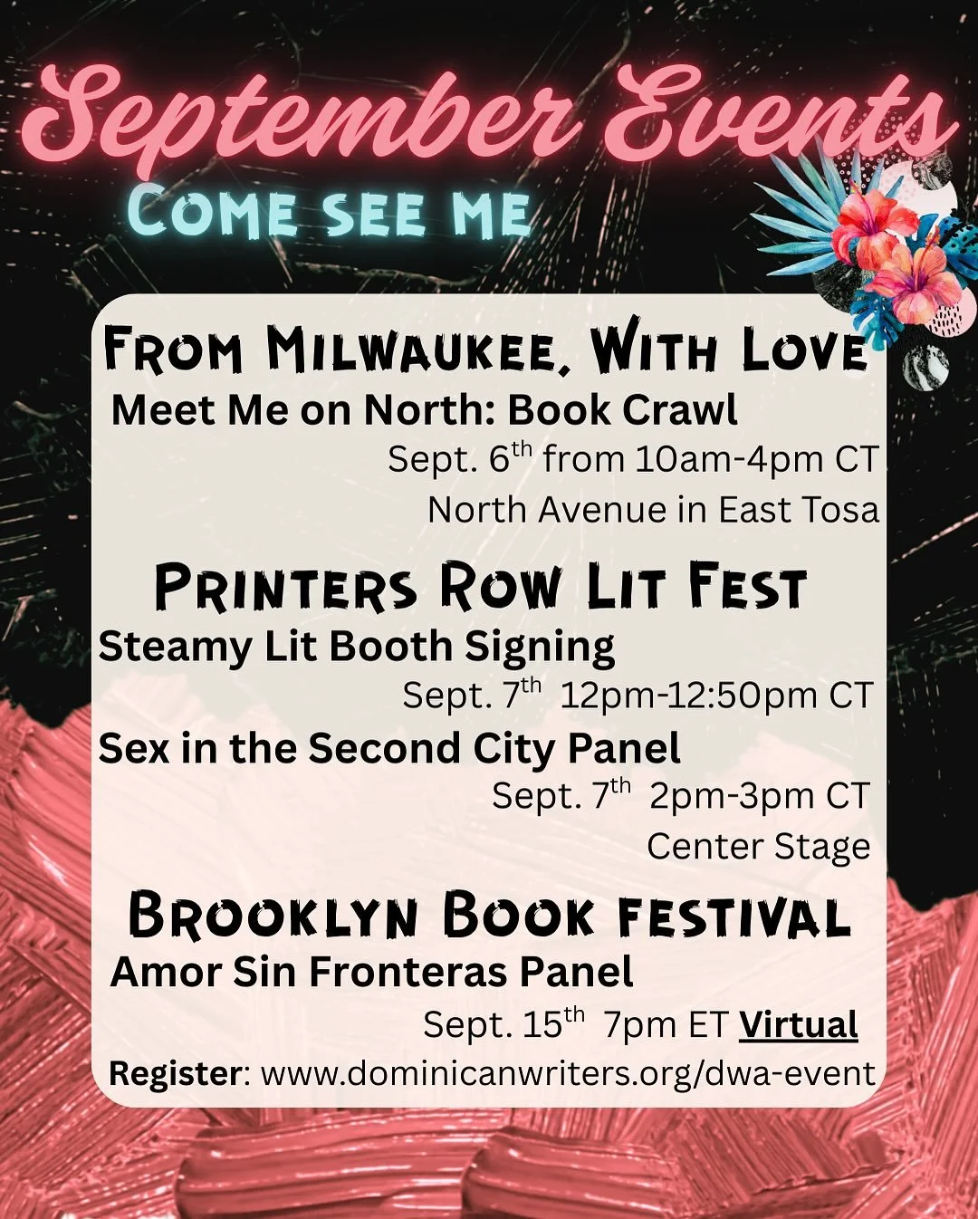 I’ve been focusing on drafting some things and also just coming to grips with life in general, but I’m super duper excited for September!
Here’s where you can find me this month:
From Milwaukee, With Love
Meet Me on North: Book C