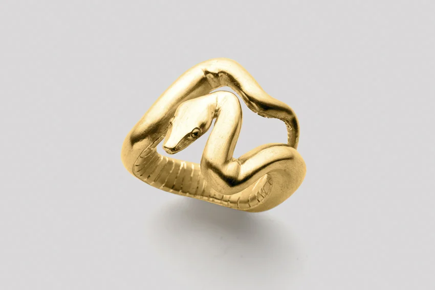 Schlangenring Phyton in Gelbgold