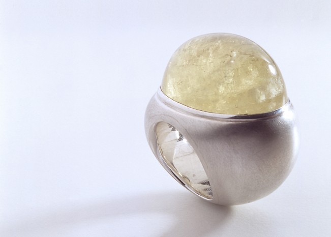  Ring in Silber mit Gold-Beryll 