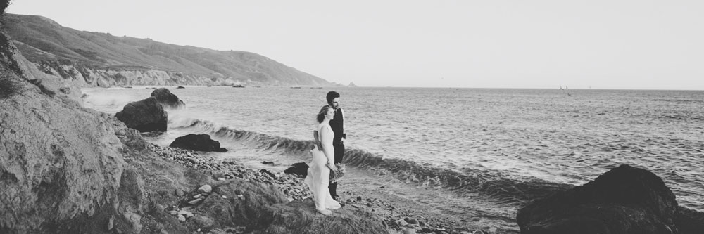 Couple at Molera Beach with Flowers by Big Sur Flowers