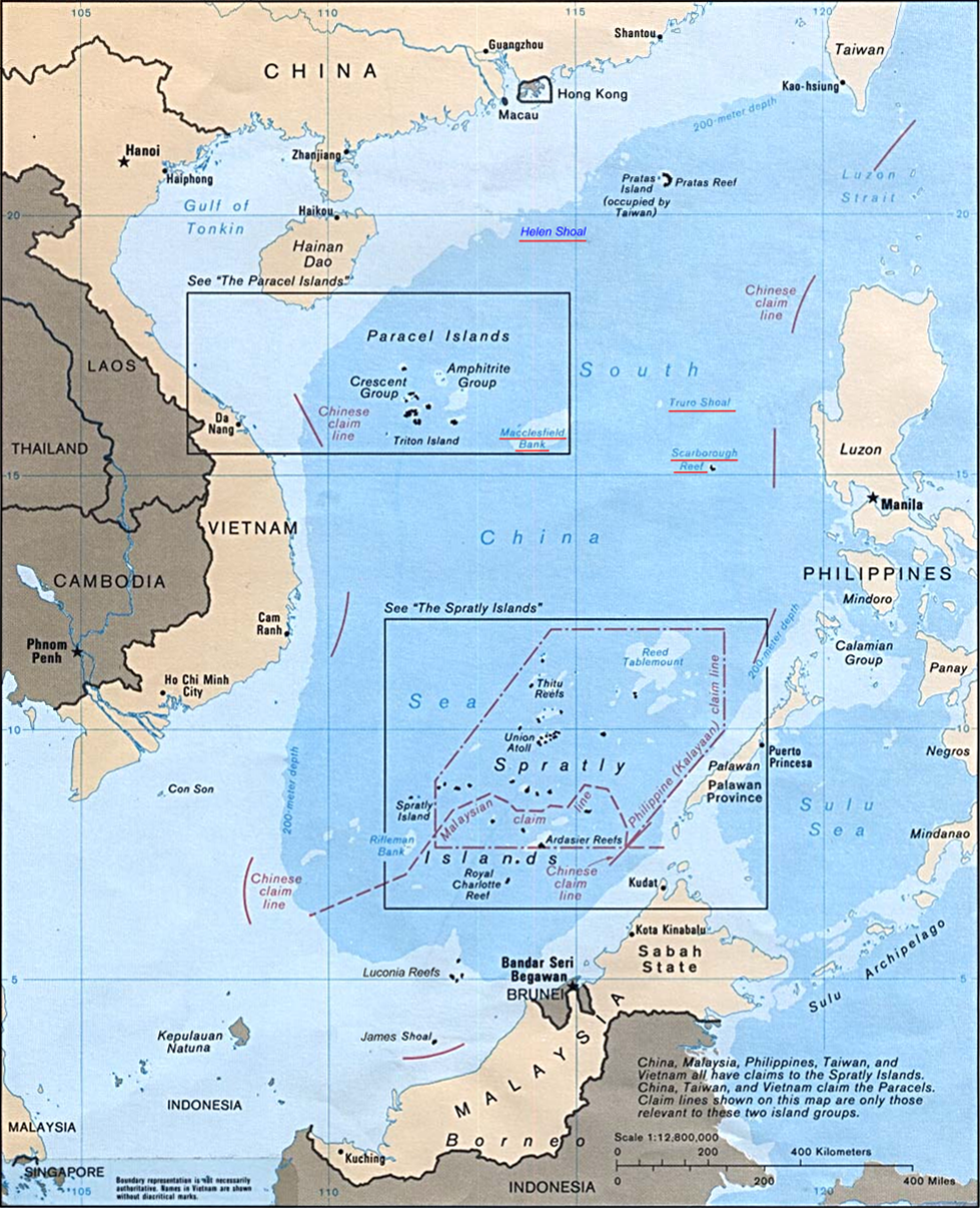 CIA Map of Territorial Claims in the South China Sea