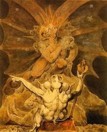 ‘ The number of the beast is 666′ by William Blake (18th/19th century)
