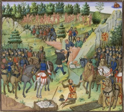 15th century portrayal of ancient Gog and Magog