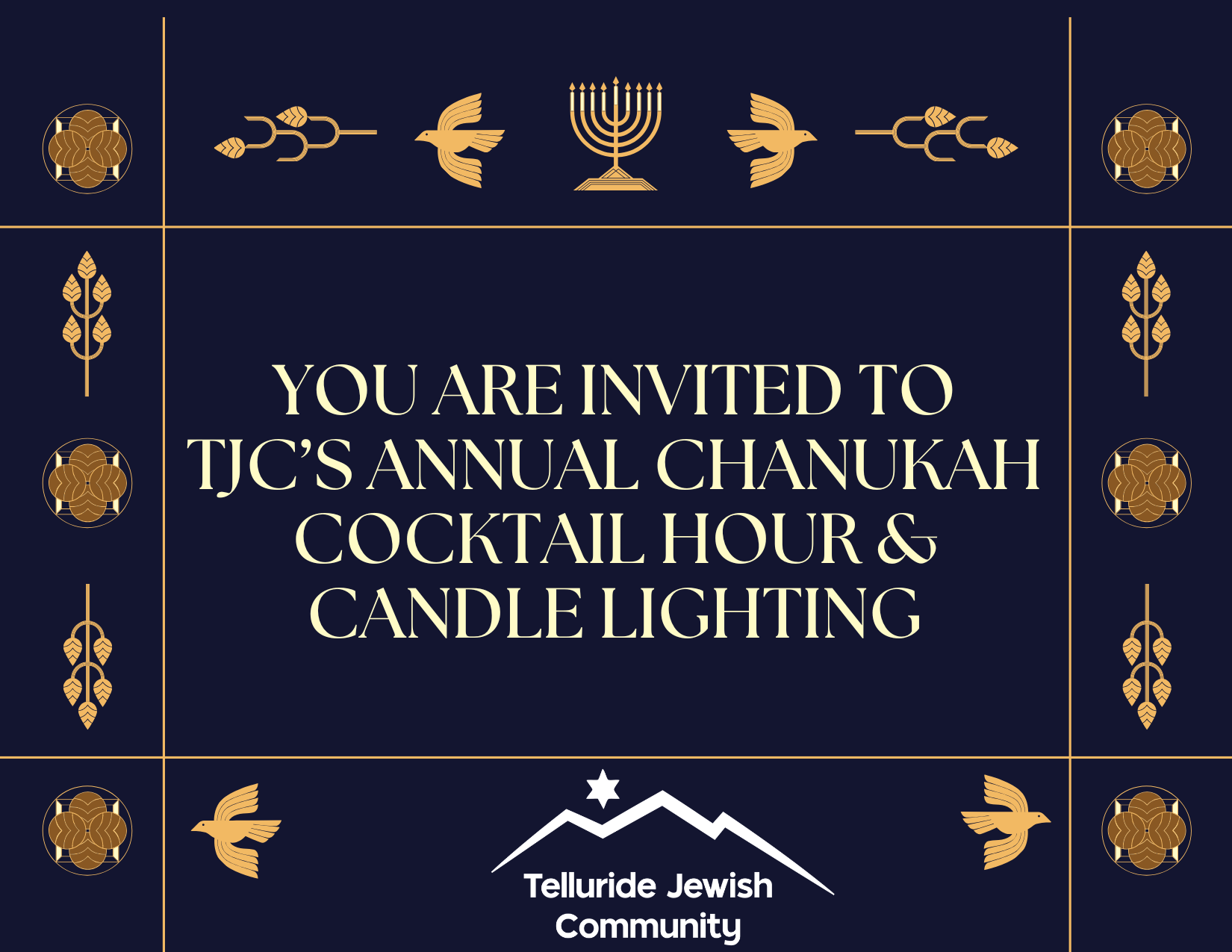 Annual TJC Chanukah Party: Cocktail hour and candle lighting