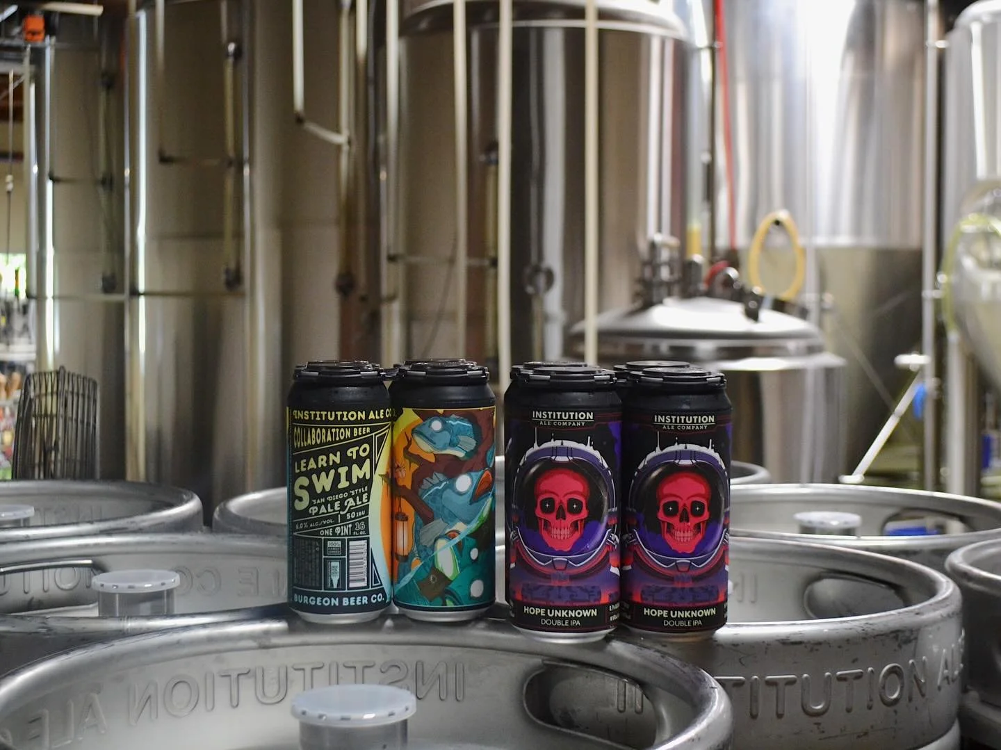 Two new beers just hit the tasting room in SB: Hope Unknown + Learn to Swim. 

👨&zwj;🚀Hope Unknown &mdash; Double IPA with Azacca, Simcoe, and Mosaic. Big notes of melon, papaya, stone fruit, and pine with a dry body, high bitterness, and a crisp f