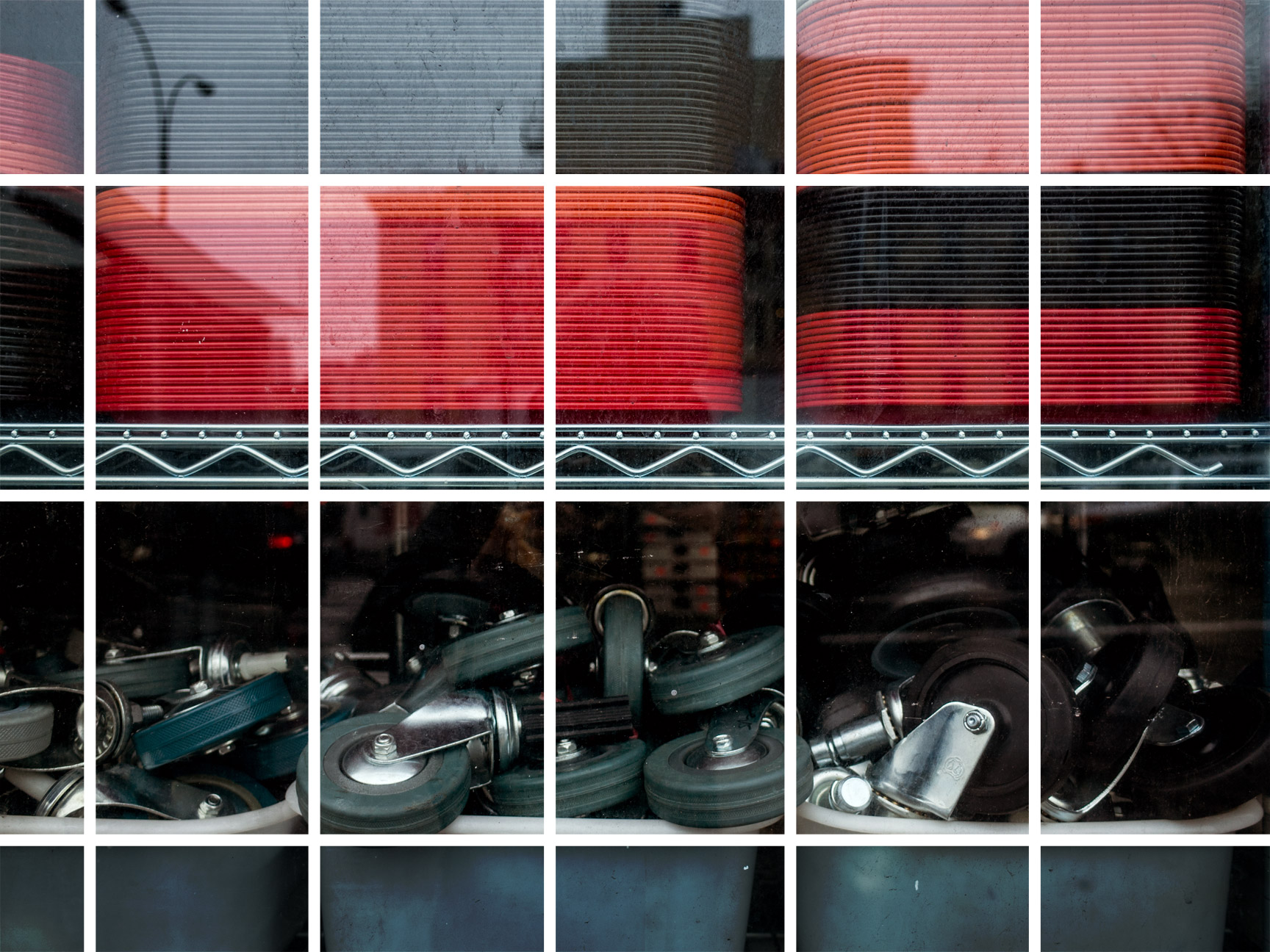 Bowery Rest Supply, 2016. 24 color prints on plastic board wall mounted, 416X224 cm.