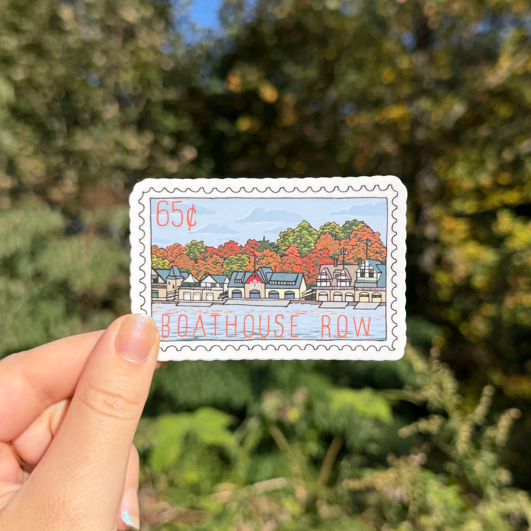 Philly Boathouse Row Stamp Sticker