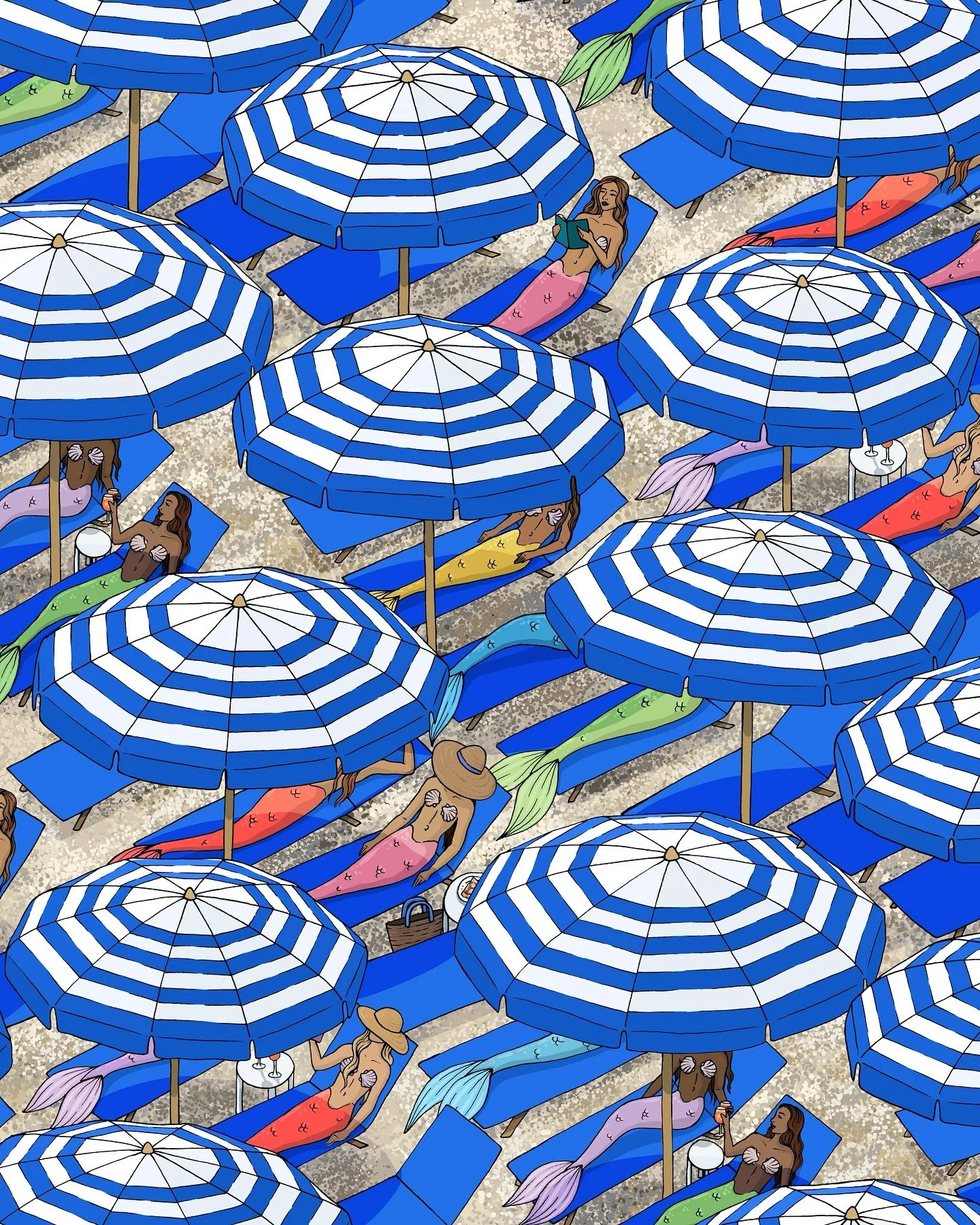 Are you enjoying cooler fall weather or wishing you were lounging at a beach club in Italy?? Finally finished this mermaid beach club pattern!