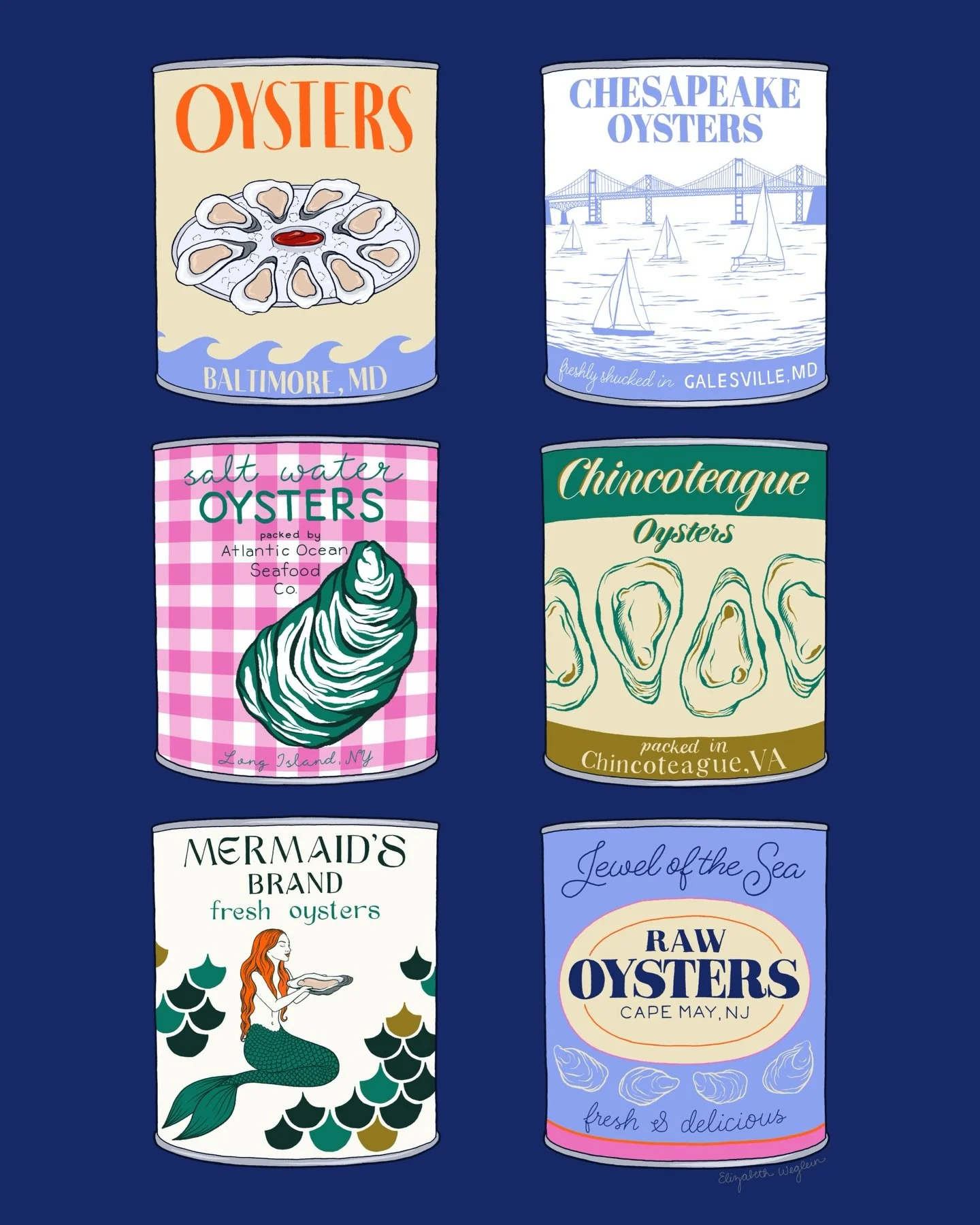 These vintage inspired oyster cans are joining my tinned fish &amp; seafood collection!! 🦪
