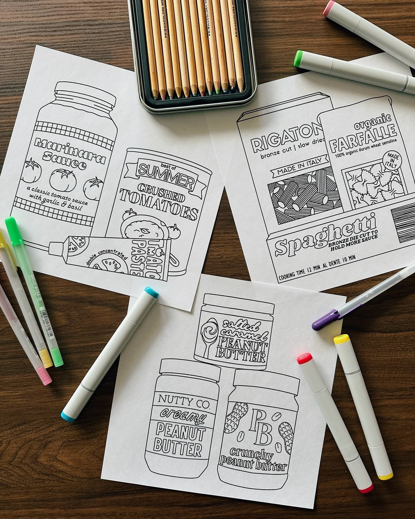 The project I&rsquo;ve been secretly working on for weeks is&hellip;MY FIRST COLORING BOOK!! This project is about 25% complete, so I figured it was time to make the announcement and start sharing more about the process! This book is food themed, wit