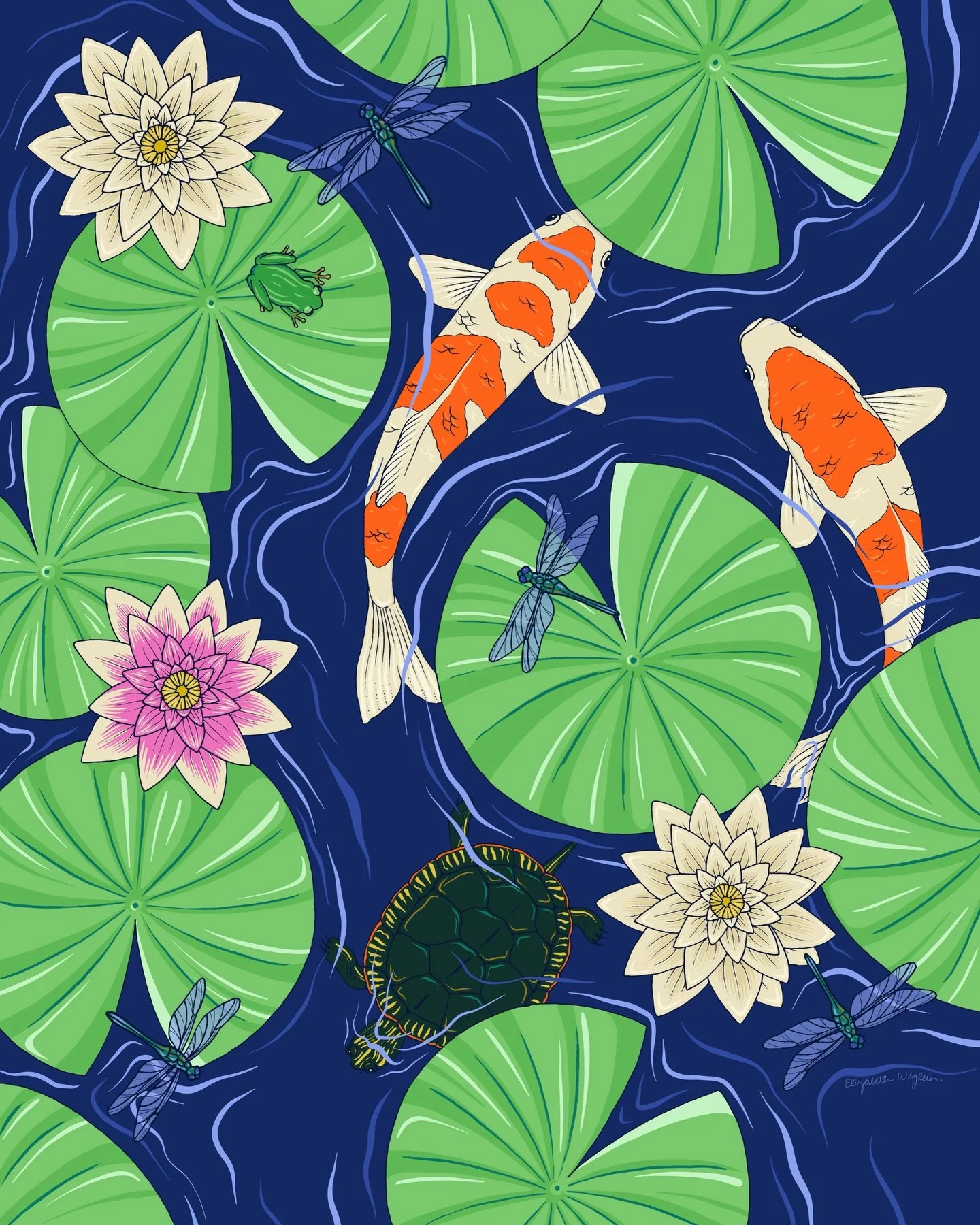 Finished a new illustration for my water garden collection! 🪷