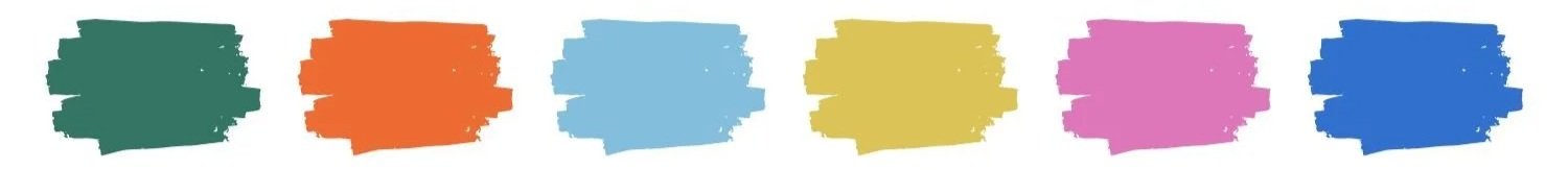 Paint swatch graphic of colors from the beach tag illustration series