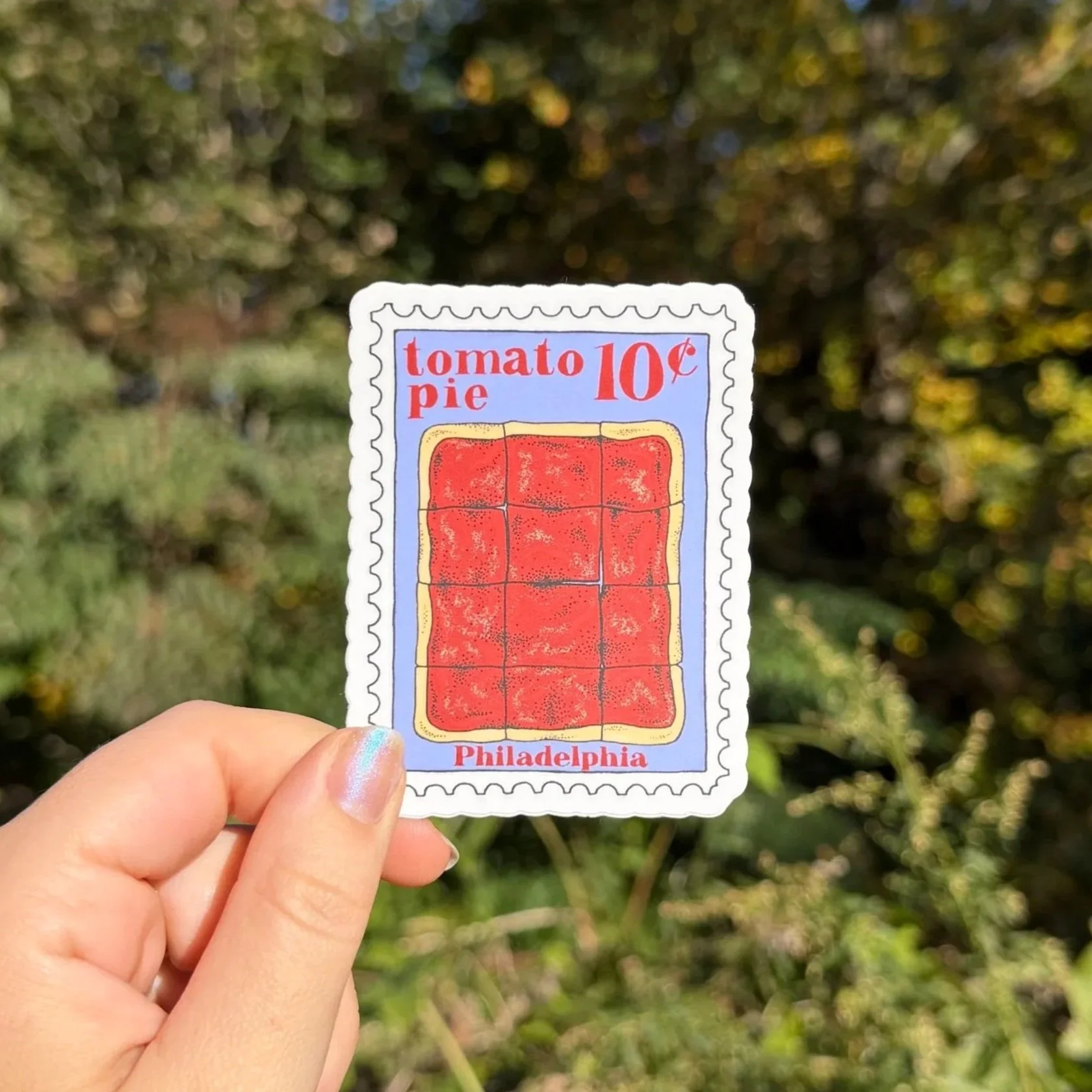 Philly Tomato Pie Stamp Sticker