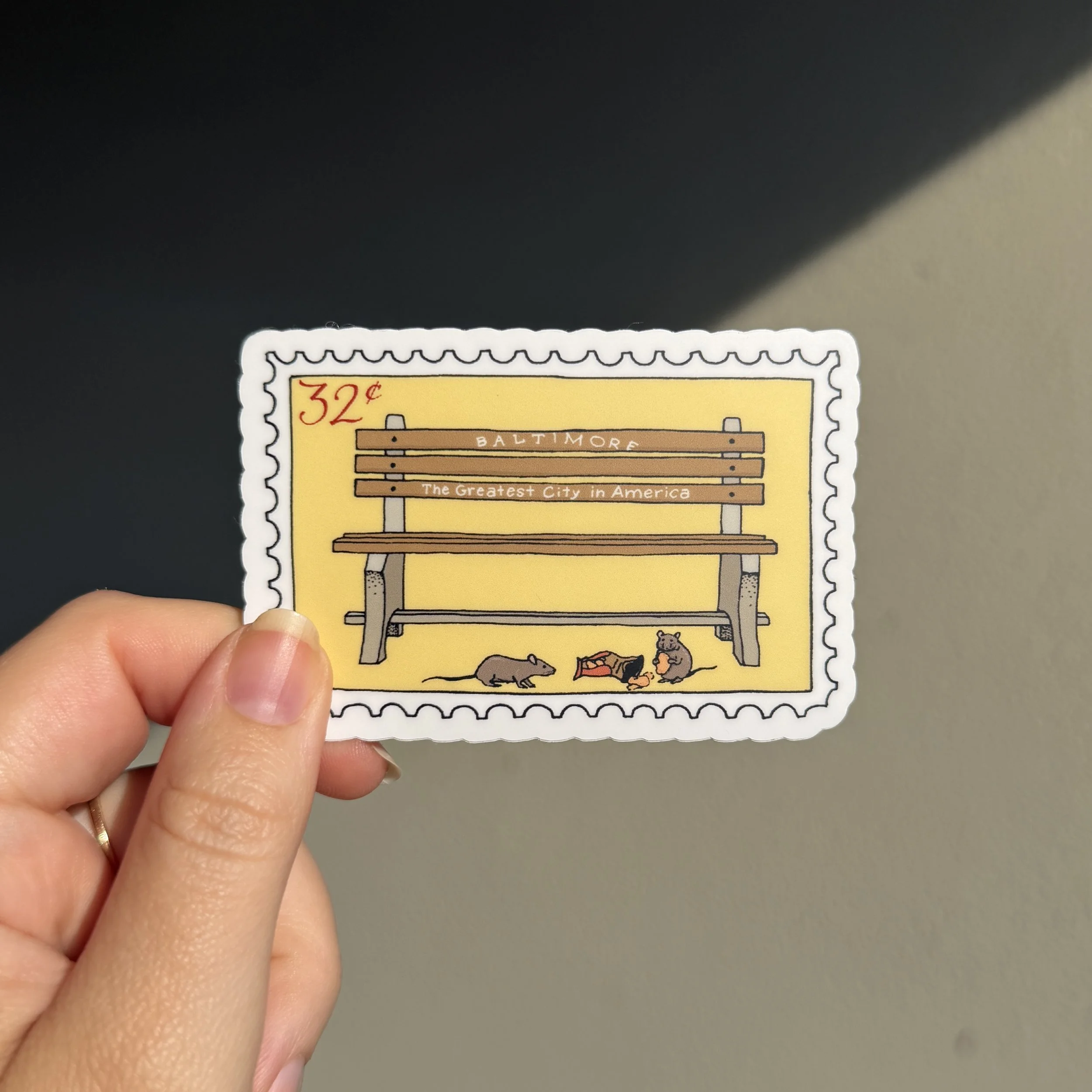 Baltimore Bench Stamp Sticker