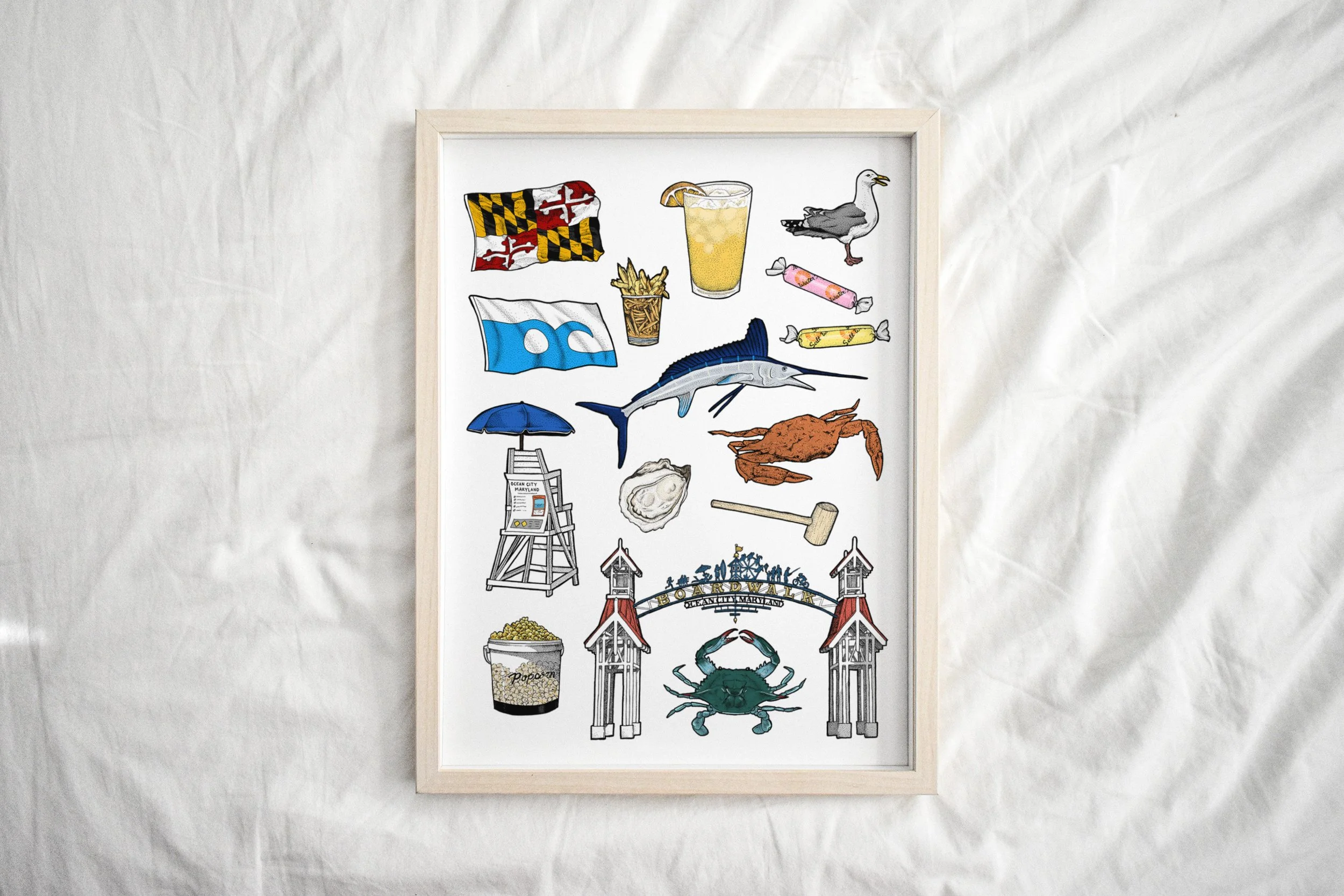 Ocean City, Maryland Flash Sheet Art Print