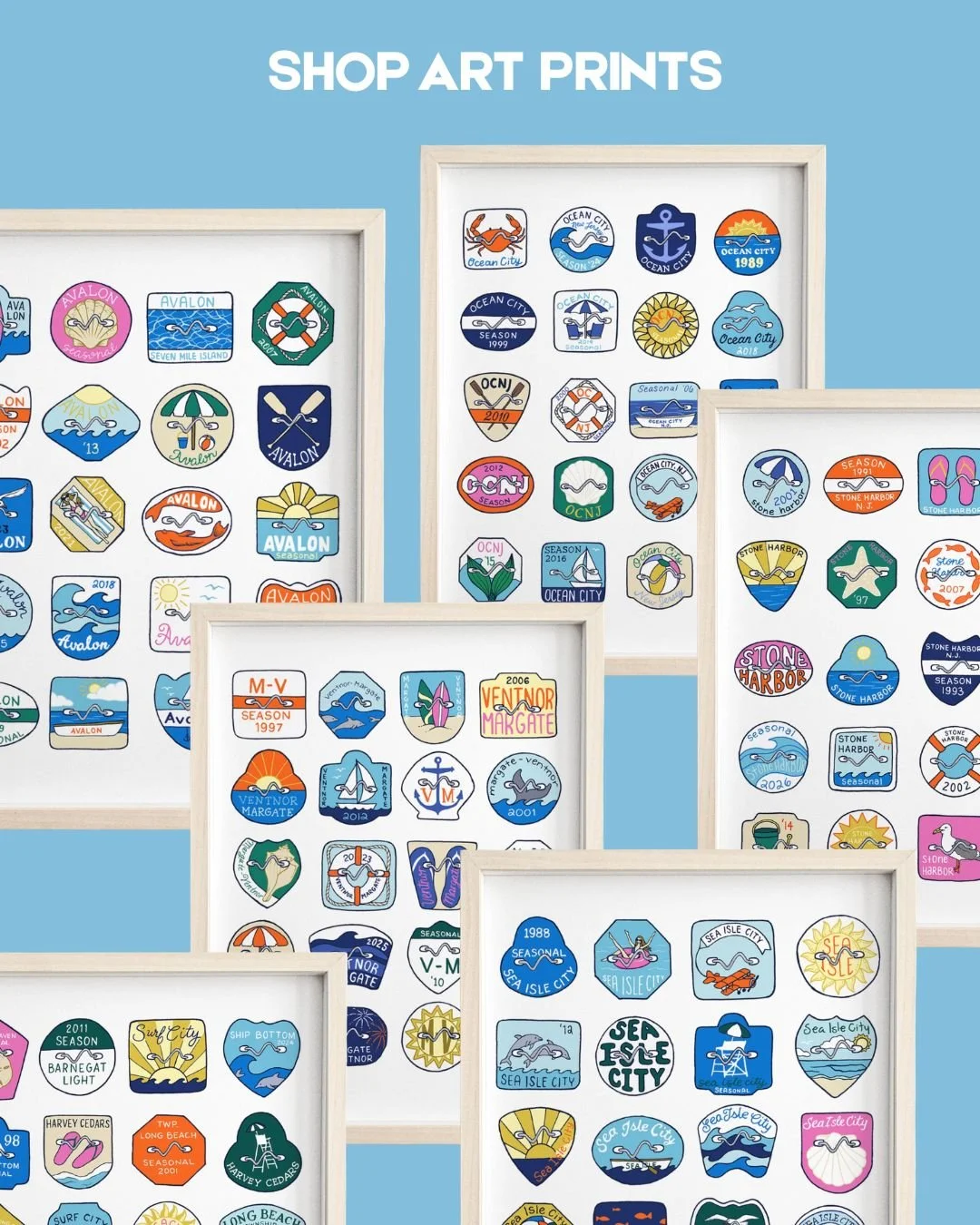 Graphic of beach tag art prints