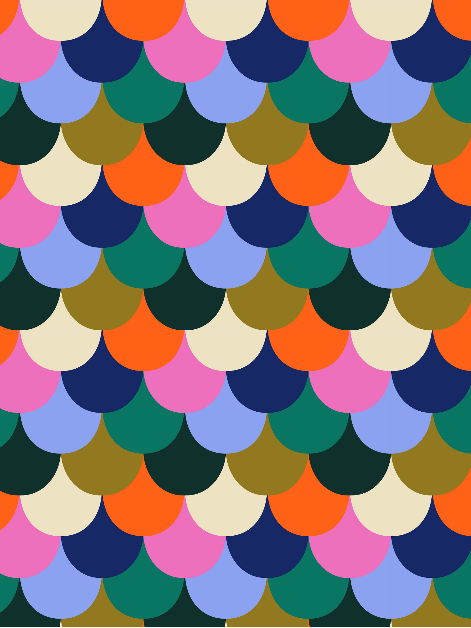 Multicolor bright scallop pattern