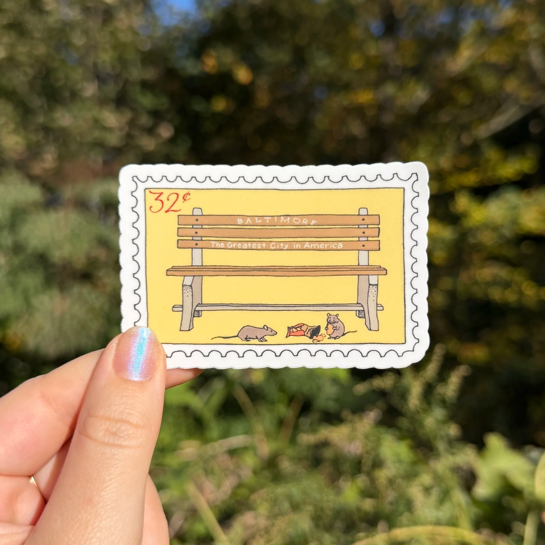 Baltimore Bench Stamp Sticker