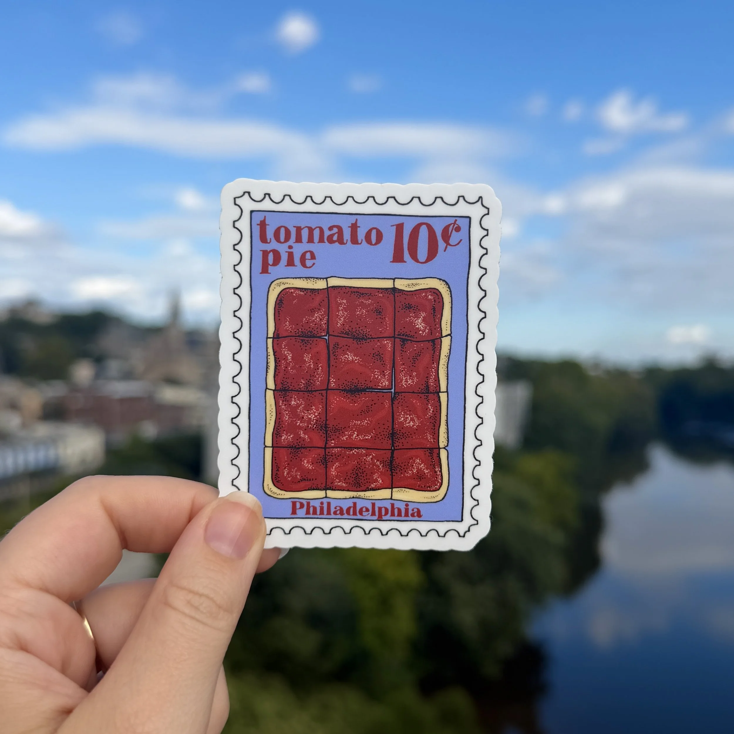Philly Tomato Pie Stamp Sticker
