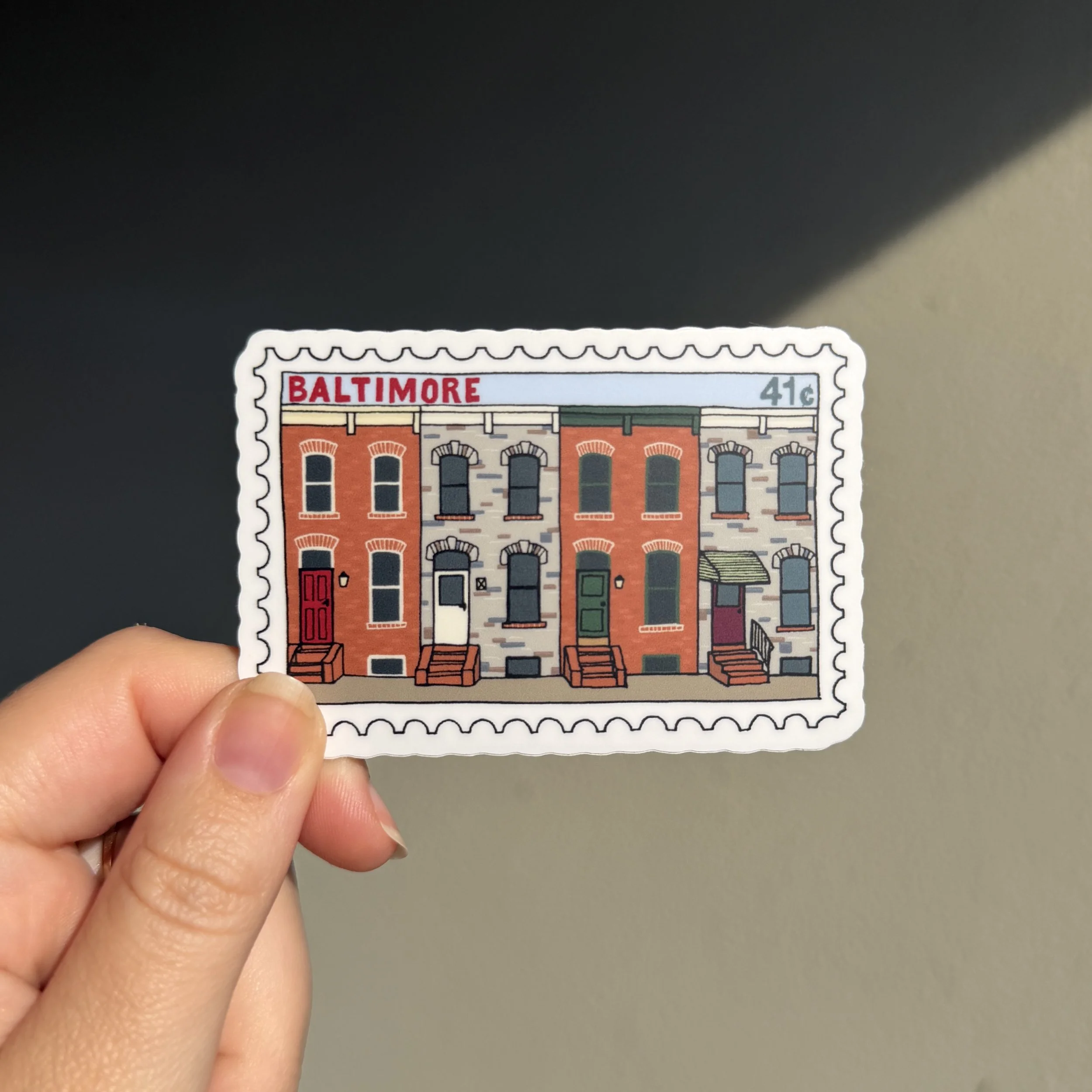 Baltimore Rowhomes Stamp Sticker