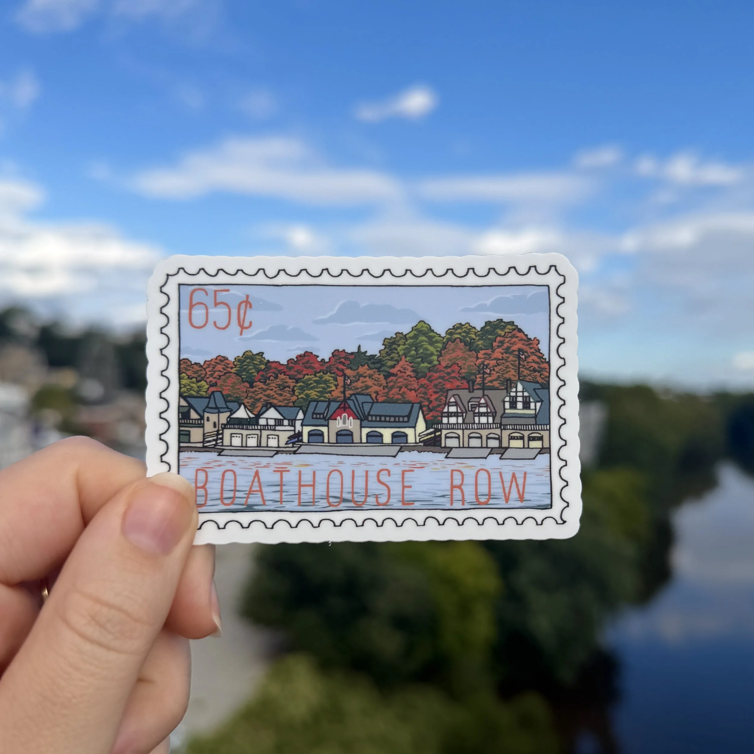 Philly Boathouse Row Stamp Sticker
