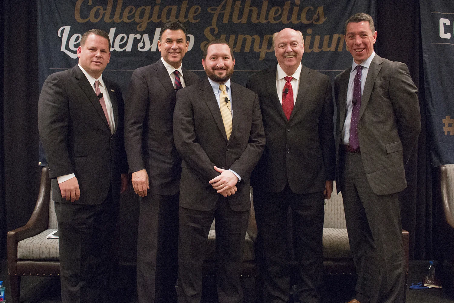 Scott Wetherbee (Mississippi State), Bob Bernardi (Learfield Licensing Partners), AJ Machosky (Vivid Seats), Bernie Mullin (Aspire) and Mike Ondrejko (Legends)
