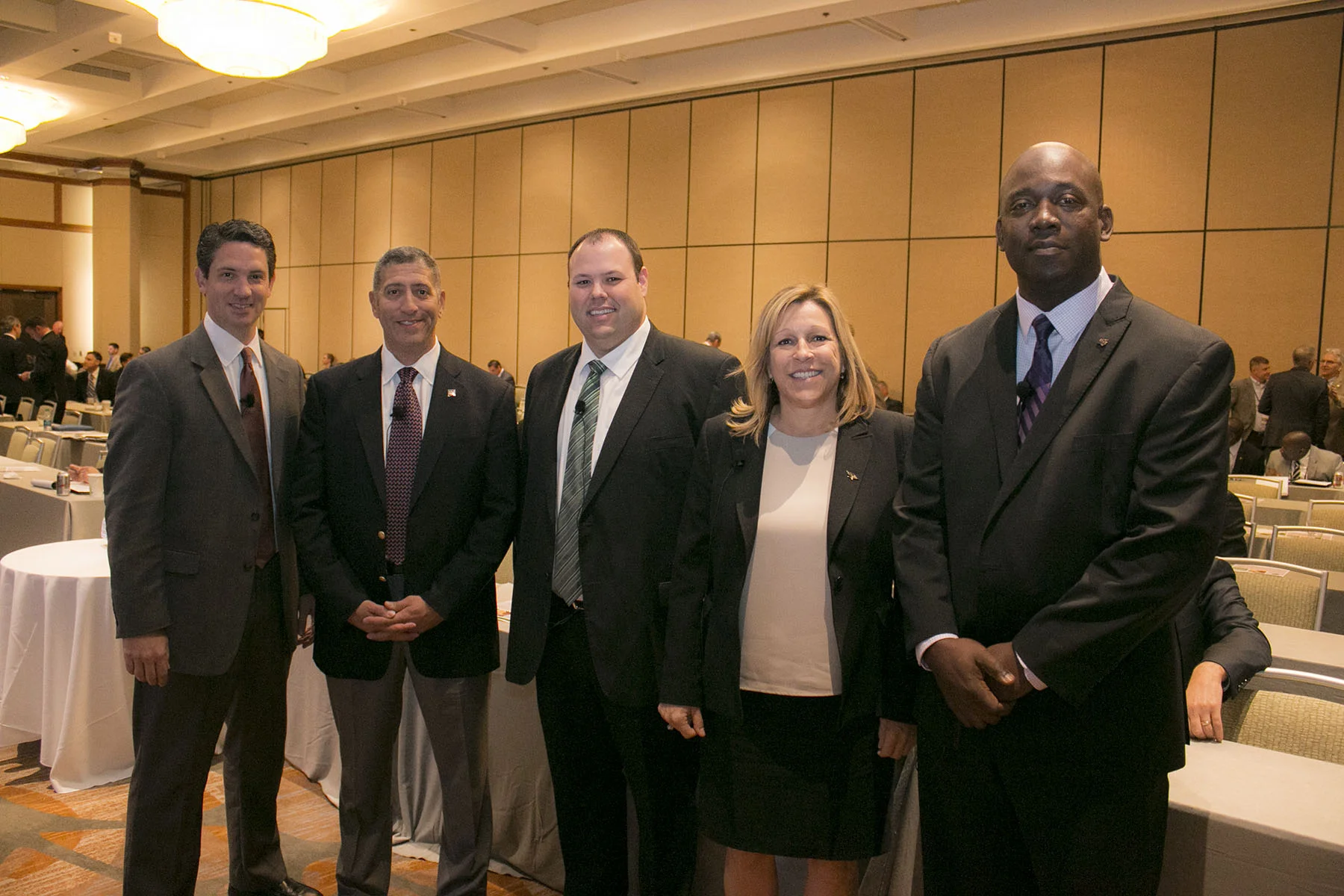 Jeremy McClain (Troy), Mario Moccia (New Mexico State), Wren Baker (North Texas), Karen Langston (Cal State Bakersfield) and David Harris (Northern Iowa)