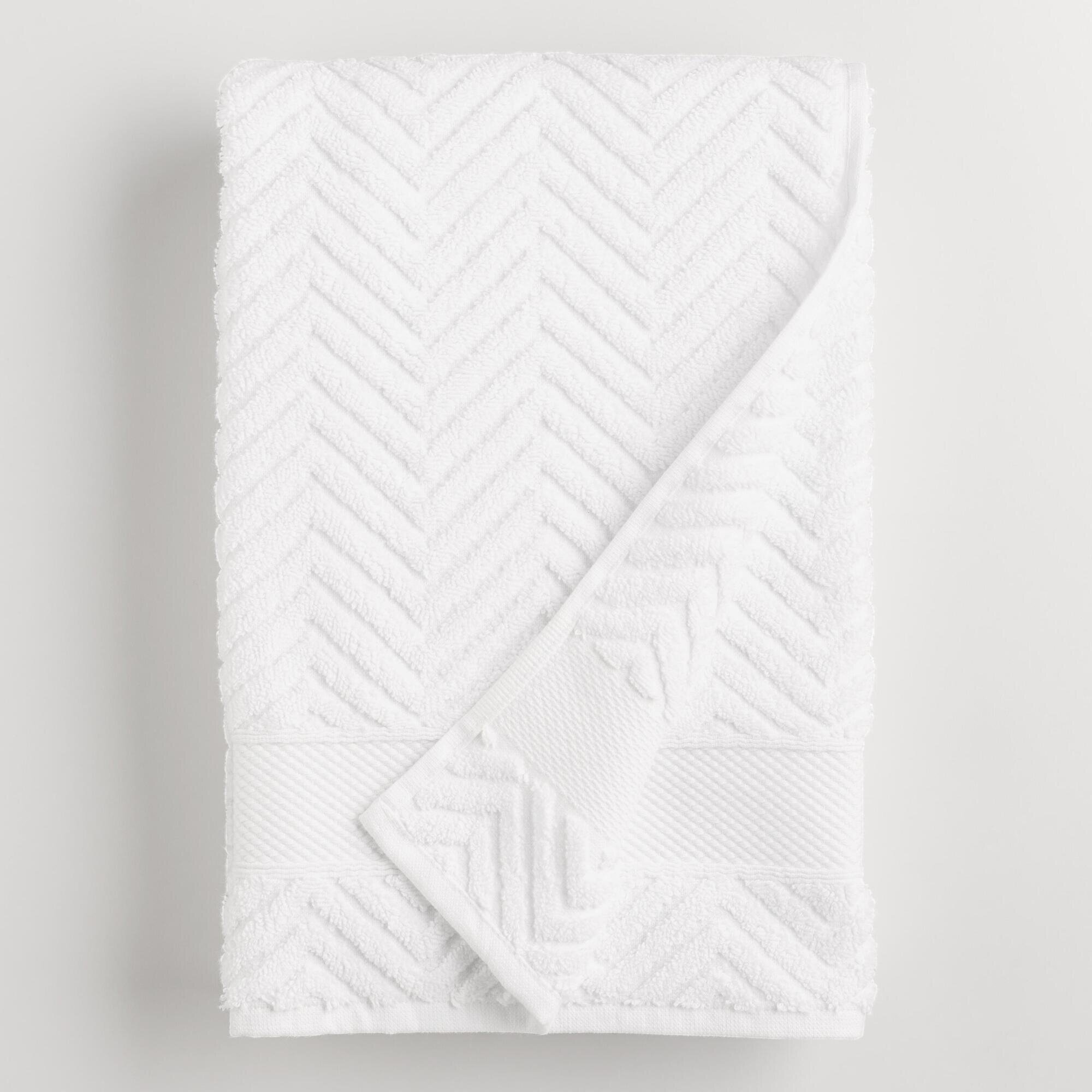 White Chevron Towels