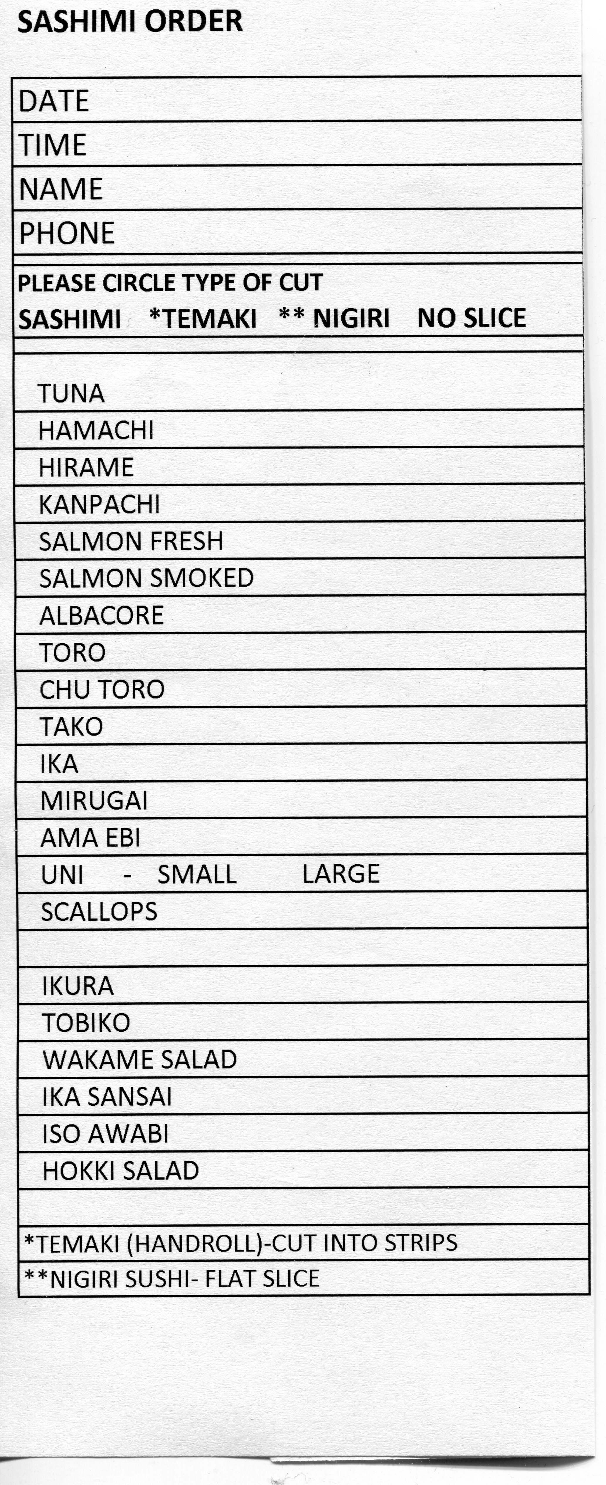 ORDER FORM 