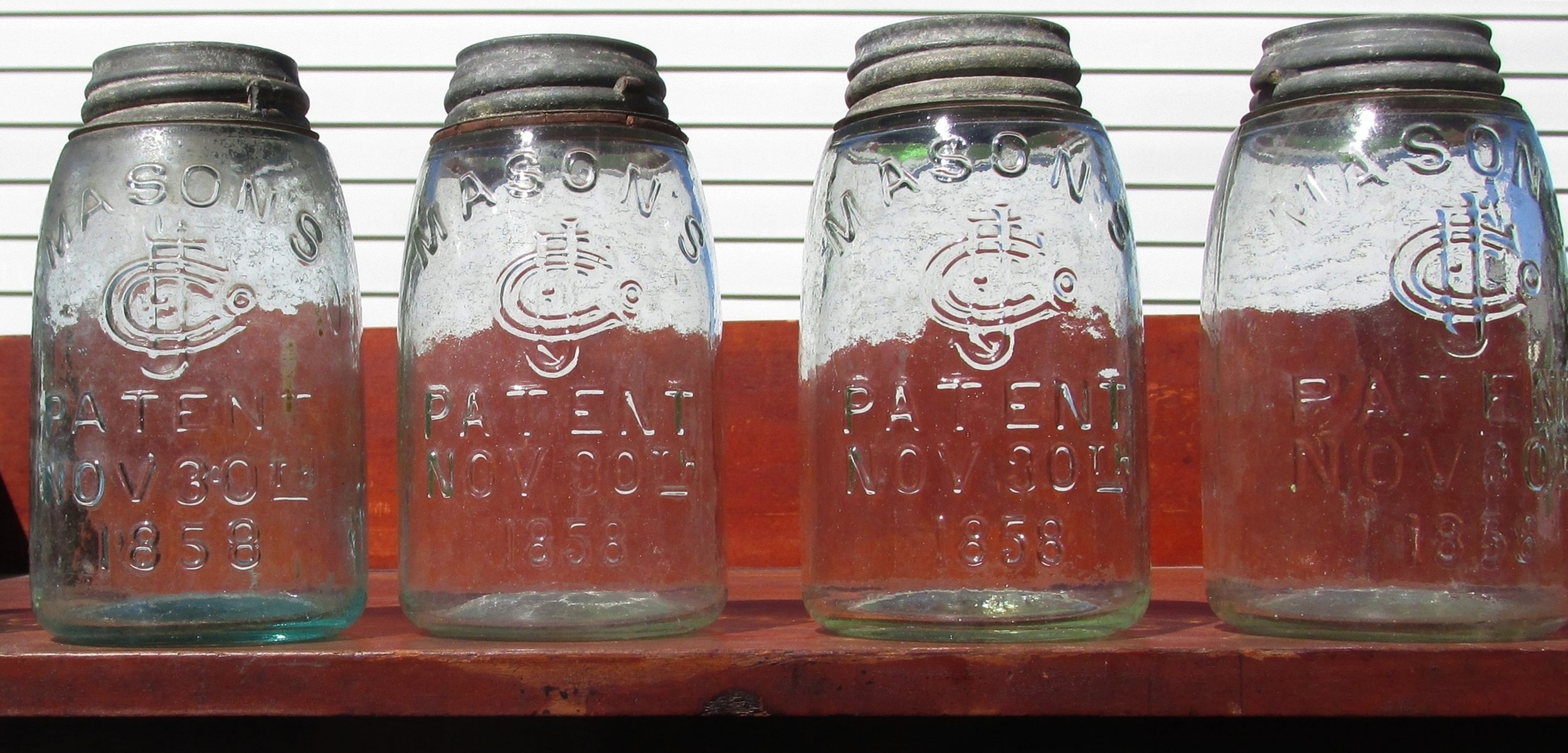 Mason Jars: Among the many remarkable items in the holdings of the Historical Society are many home canning jars from the nineteenth and twentieth centuries, including some remarkable green jars from the mid-nineteenth century. These jars have all come from houses in the Carbondale area.